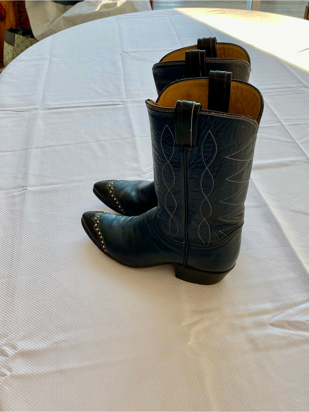 Tony Lama Women's Black Western Rodeo Cowboy Wedding MidCalf Boots - Picture 11 of 16
